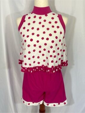 Girl’s Vintage 90’s Hart Street Pink Polka Dot Two-Piece outfit Size 14